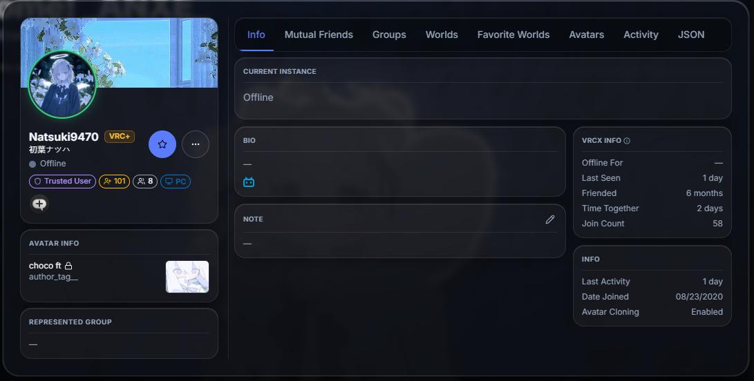 Friend Profile & Friendship History