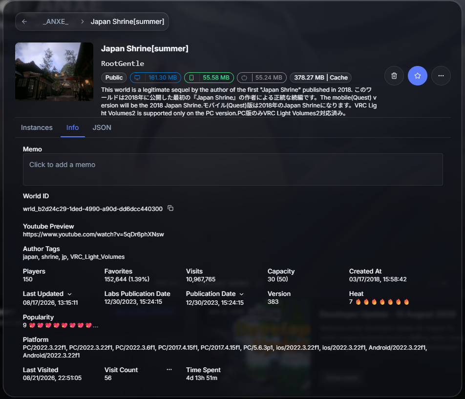 World Information & Detail View
